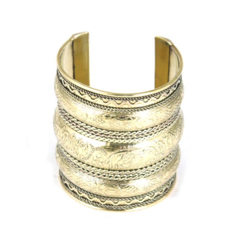 Elephants On Parade Cuff: Gold