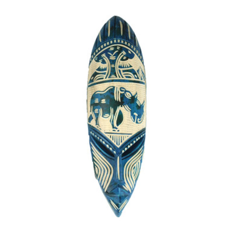 Medium Ghana Fang Mask - Symbol Blue