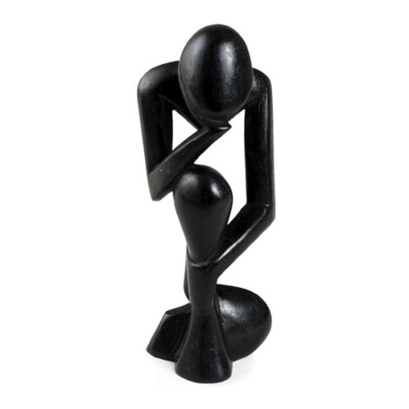 Senegal Thinker Statue - Black (7-8)
