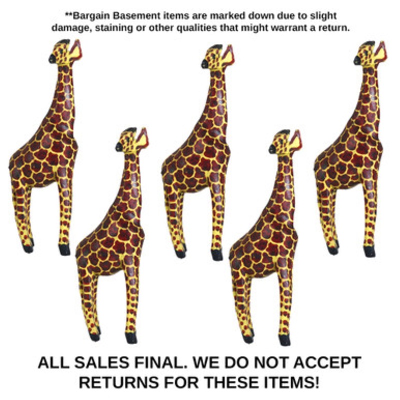 Set of 5 damaged 8 Wood Giraffes