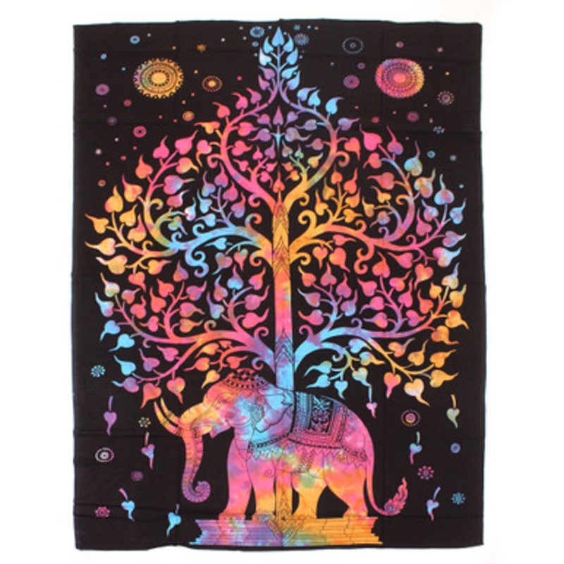 Elephant Tree Of Life Tapestry