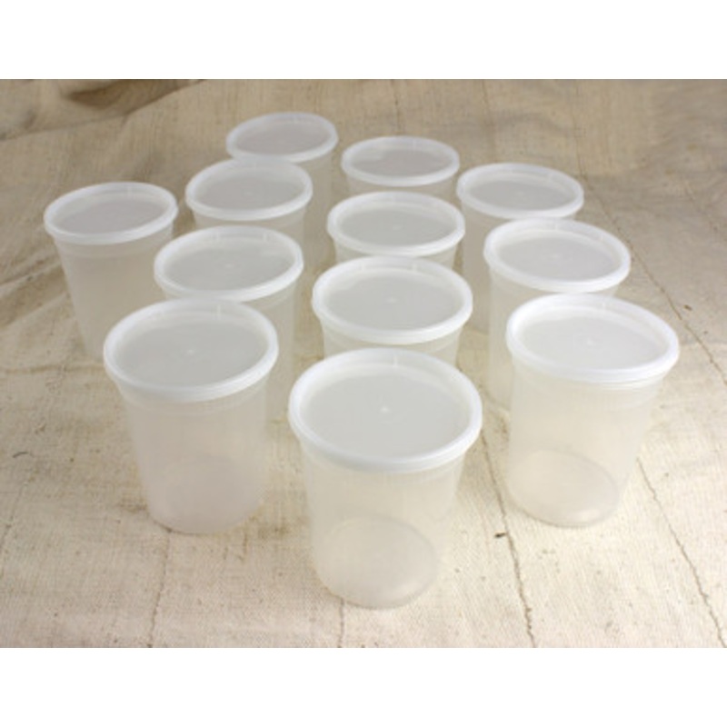 32 oz. Clear Containers w/Lids -12 pk.