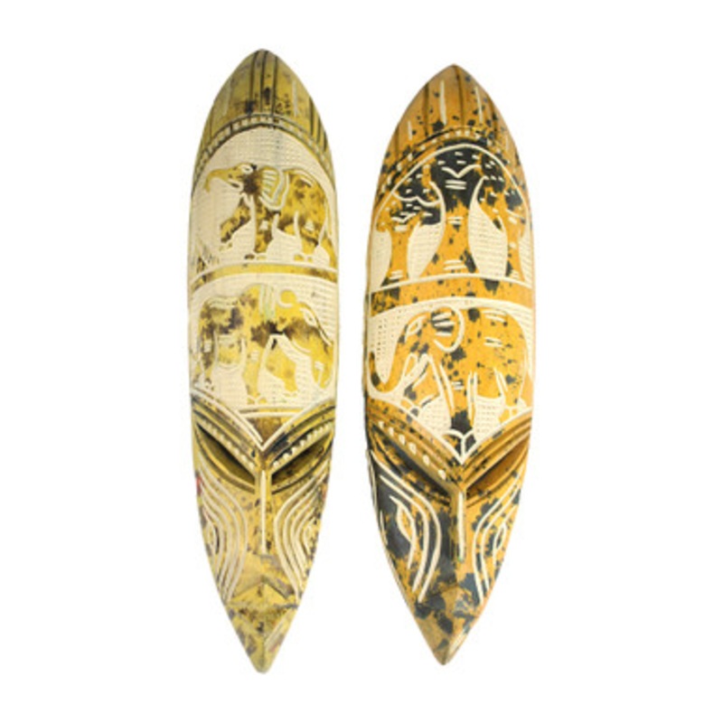 Medium Ghana Fang Mask - Symbol Yellow