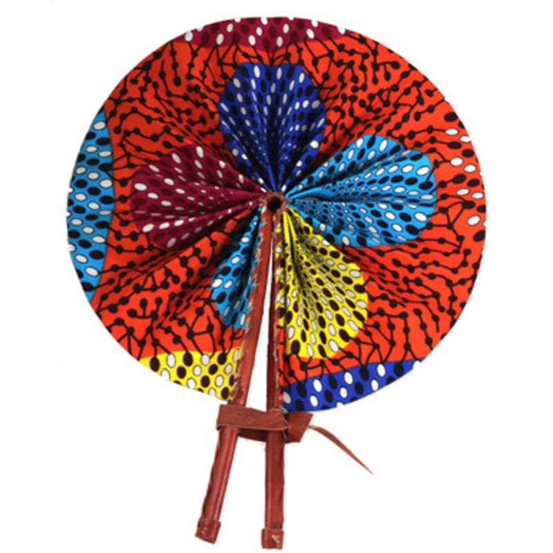 Multi-Color Dot Print Folding Fan