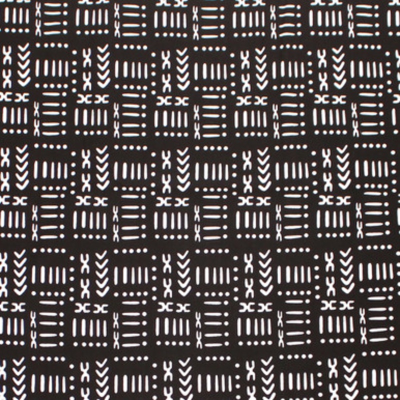 Black/White Mud Print 6 Yard Fabric