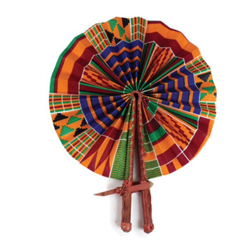 Kenyan Kente Folding Fan: Style-1