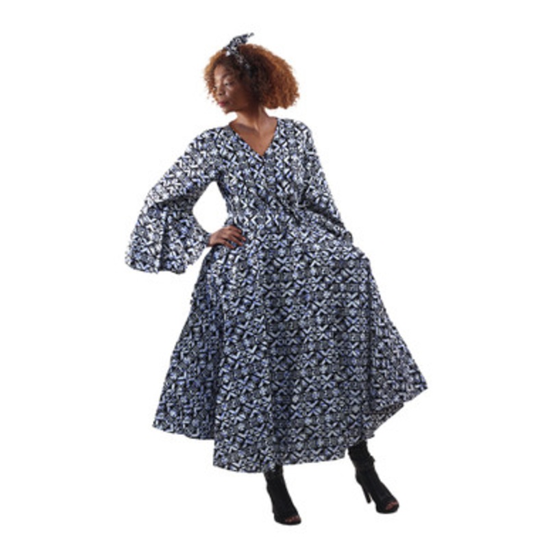 Zari African Print Wrap Dress