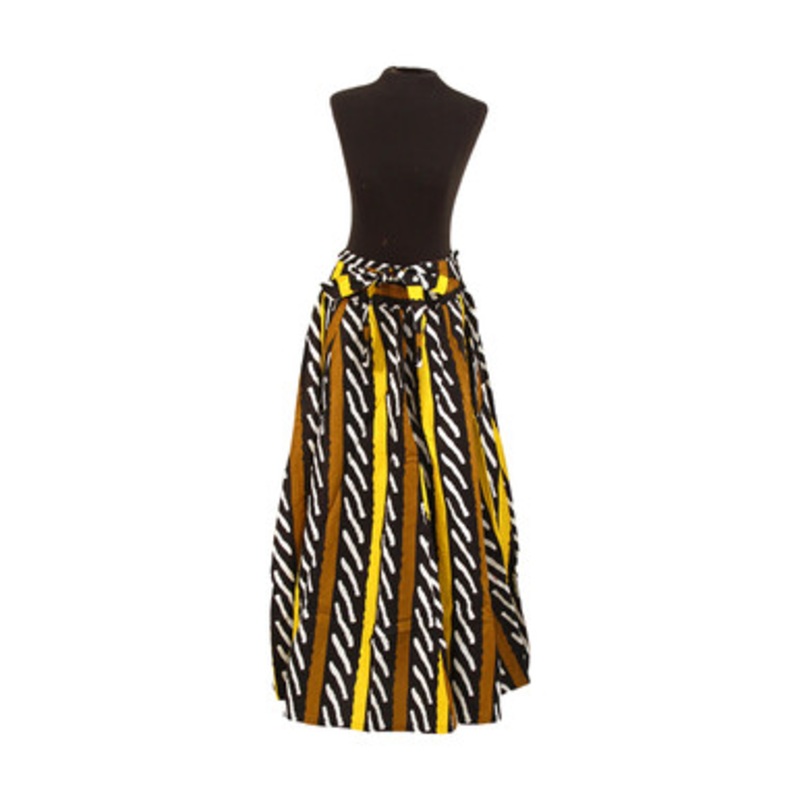 Ankara Print Long Skirt w/ Scarf