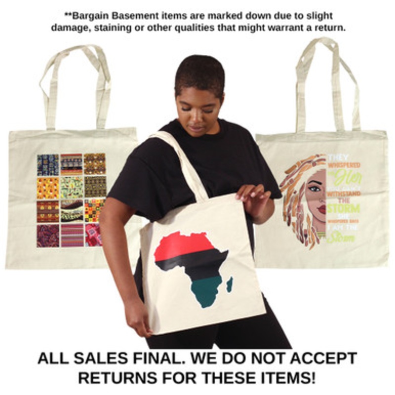 Set of 3 Damaged African Print Tote Bags - ASSORTED