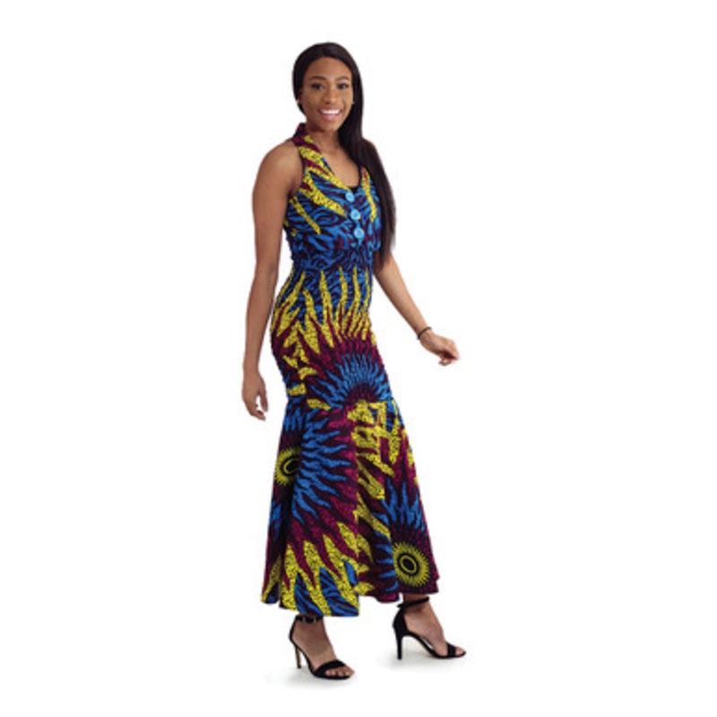 Blue/Purple Sun Button Dress