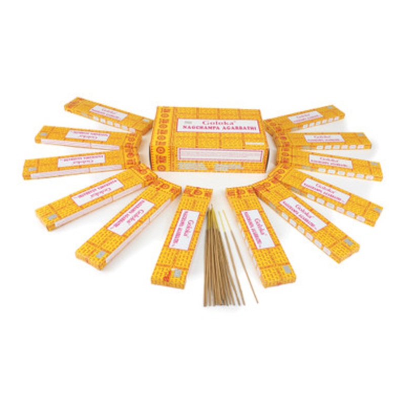 Goloka Nag Champa Agarbathi Incense 15g (12/box)