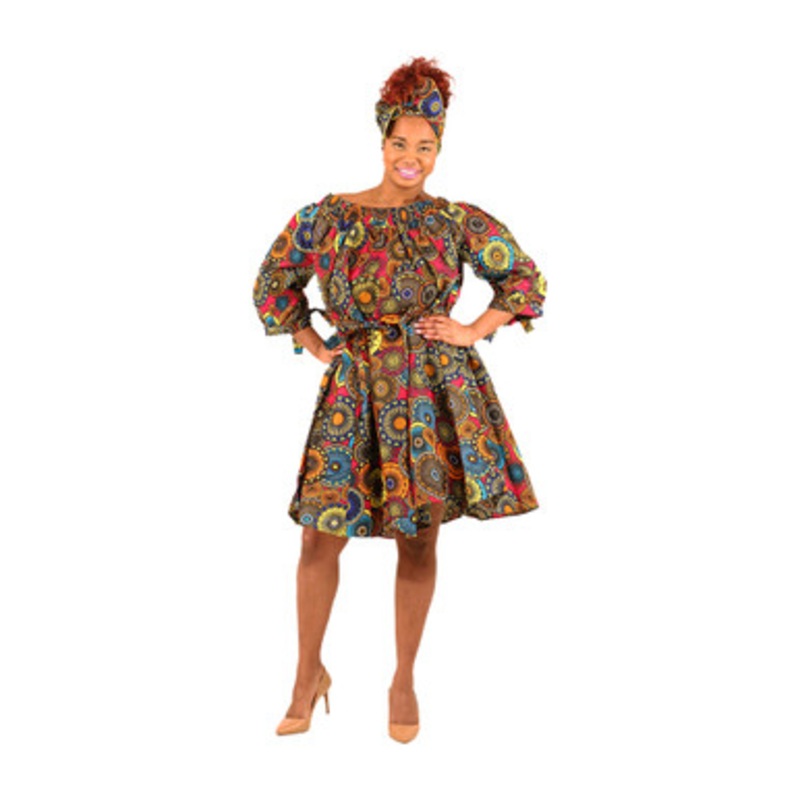 African Love Off-Shoulder Short Dress
