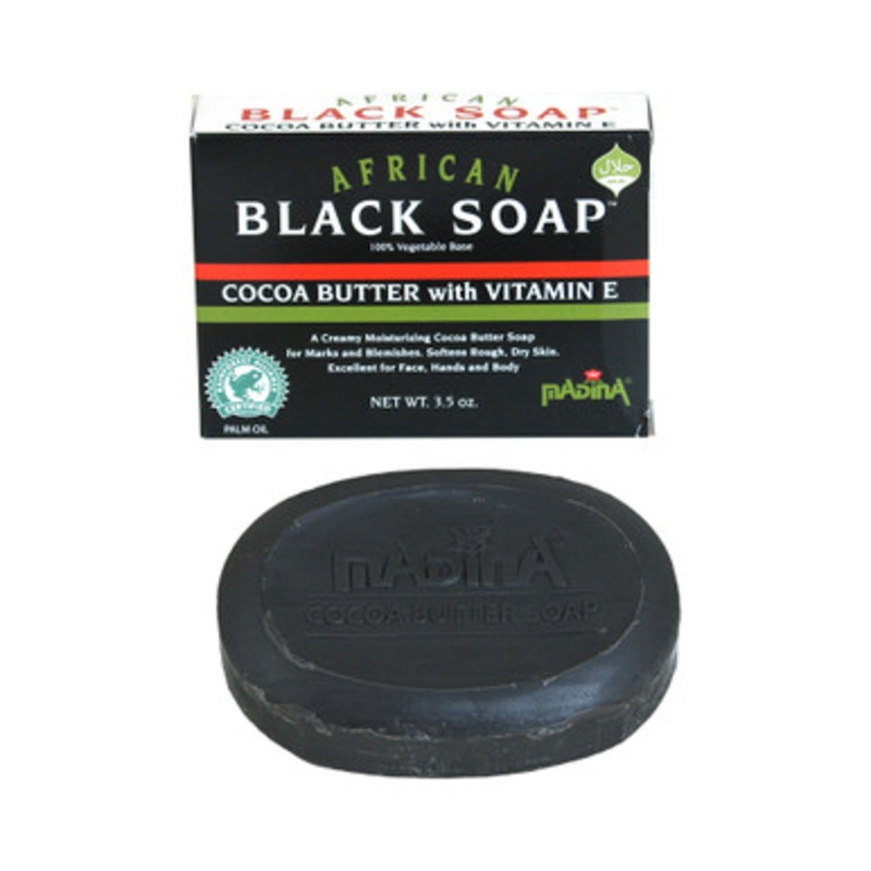Madina: African Cocoa Butter Black Soap - 3 oz.