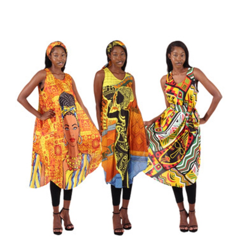 Set of 3 Native Print Umbrella Dresses