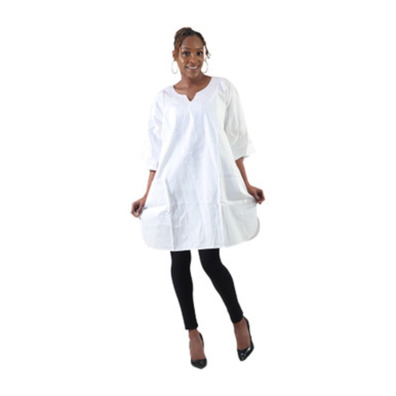 White Embroidered Dashiki Tunic