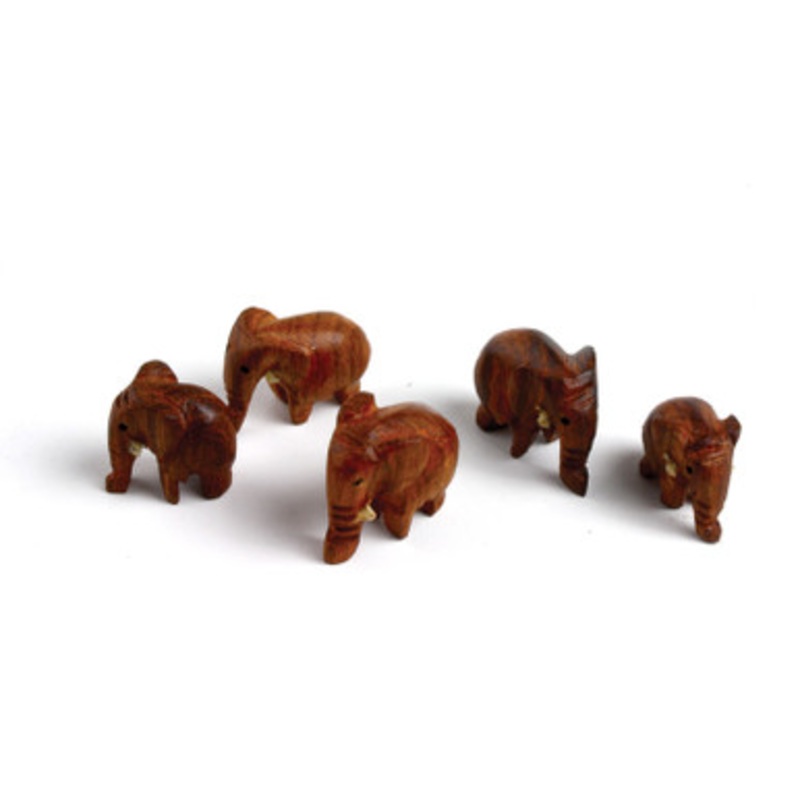 Elephant Family: Set Of 5 - Brown