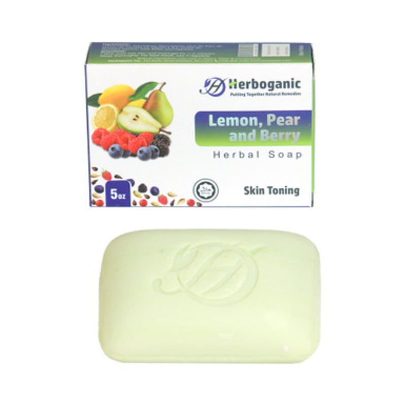 Herboganic:  Lemon, Pear and Berry Herbal Soap, 5 oz