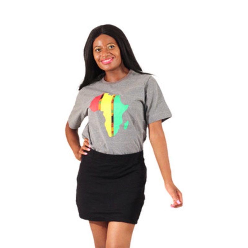Kente Accent Africa Map T-Shirt