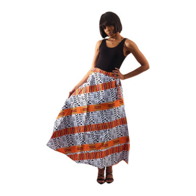 Kente/Mud Print Wrap Skirt