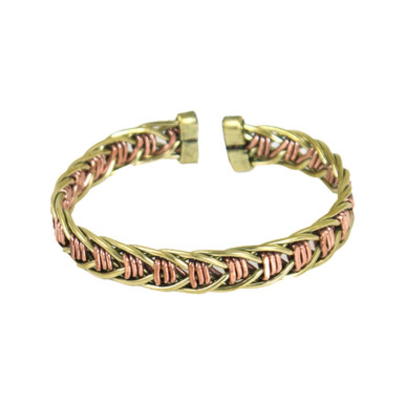 Braided Brass & Copper Bracelet