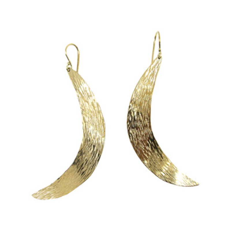 Kenyan Brass Crescent Earrings