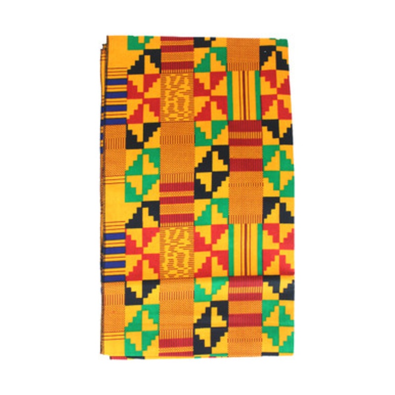 Orange Kente Head Wrap: Design-A