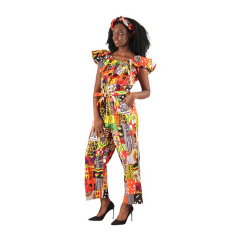 African Print Patchwork Jumpsuit