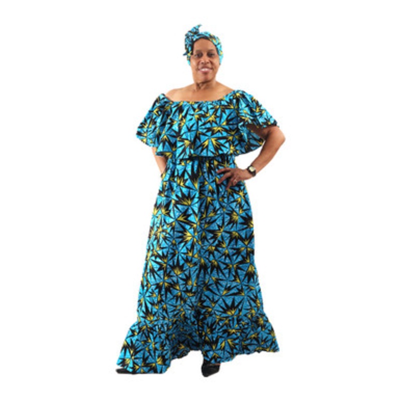 African Print Ruffled Smock