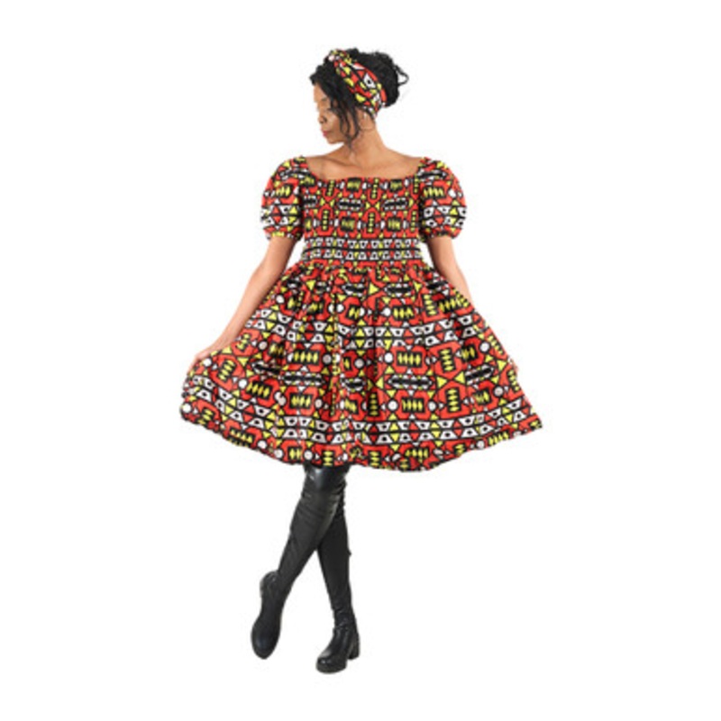 African Print Smocked Top