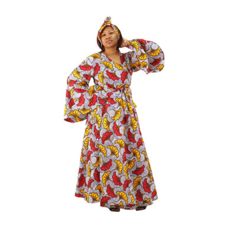 Ankara Print Hathi Wrap Dress - ONE SIZE