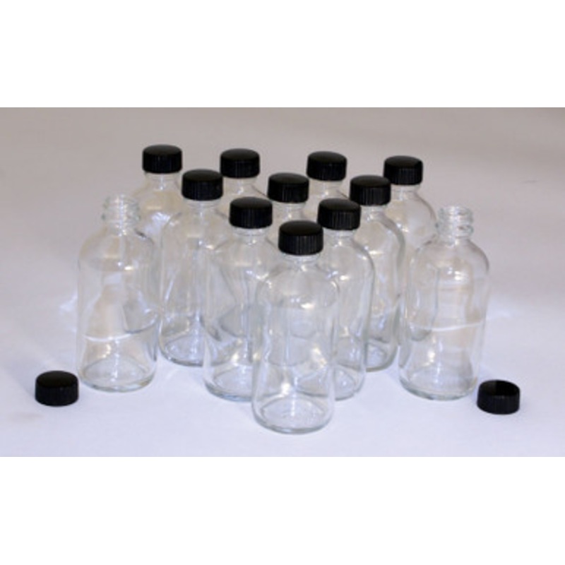 4 oz. Boston Round Bottles - Set Of 12
