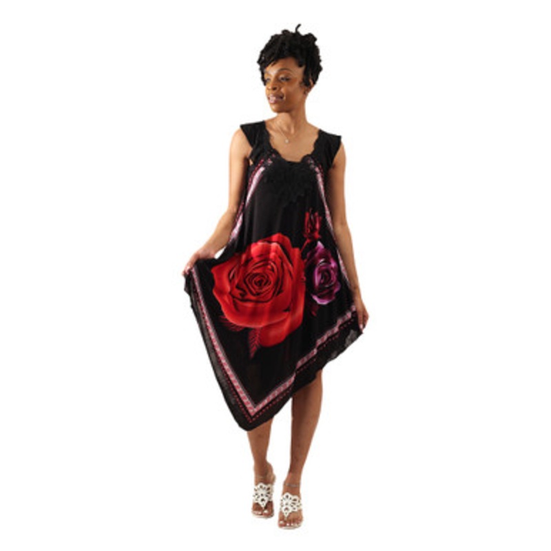 Black Floral Nightgown