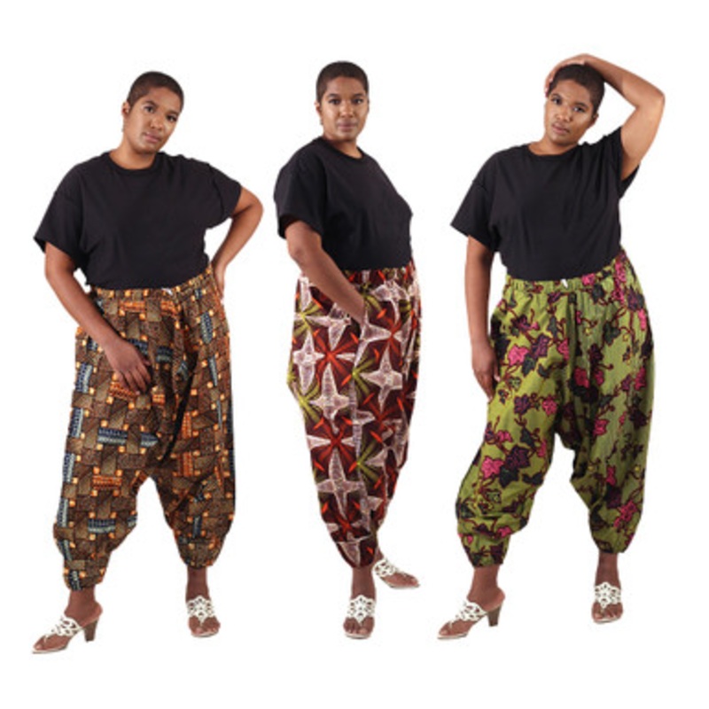 Set of 3 Drawstring Drop-crotch Pants - ASSORTED