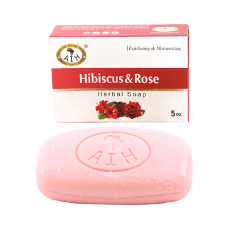 African Indian Herbs (AIH): Hibiscus & Rose Herbal Soap - 5 oz.