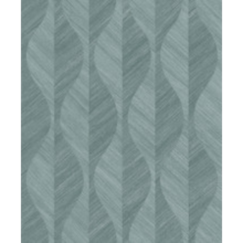 Advantage Oresome Teal Ogee Wallpaper