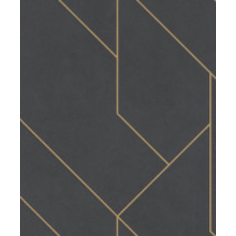 Advantage Pollock Black Gilded Geometric Wallpaper