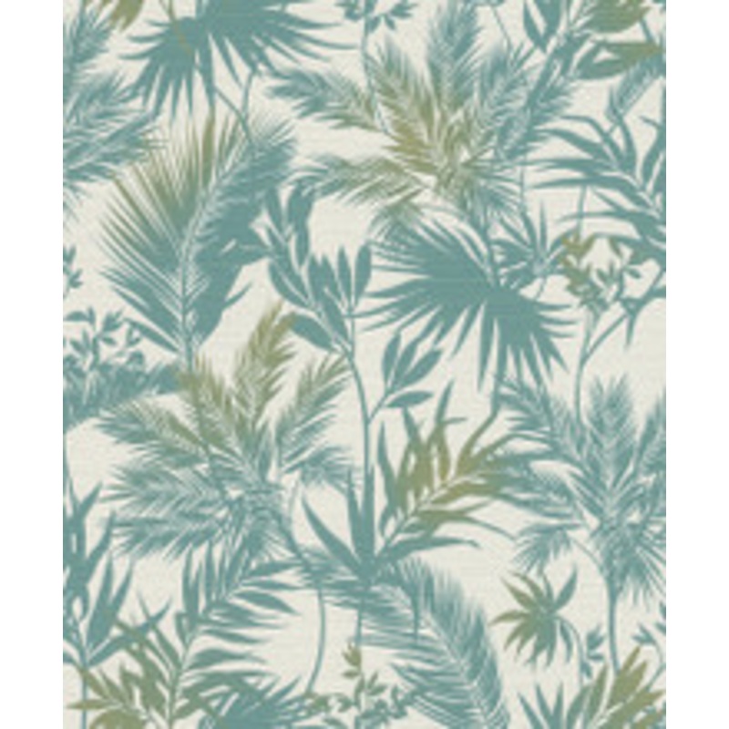 Advantage Saura Teal Frond Wallpaper