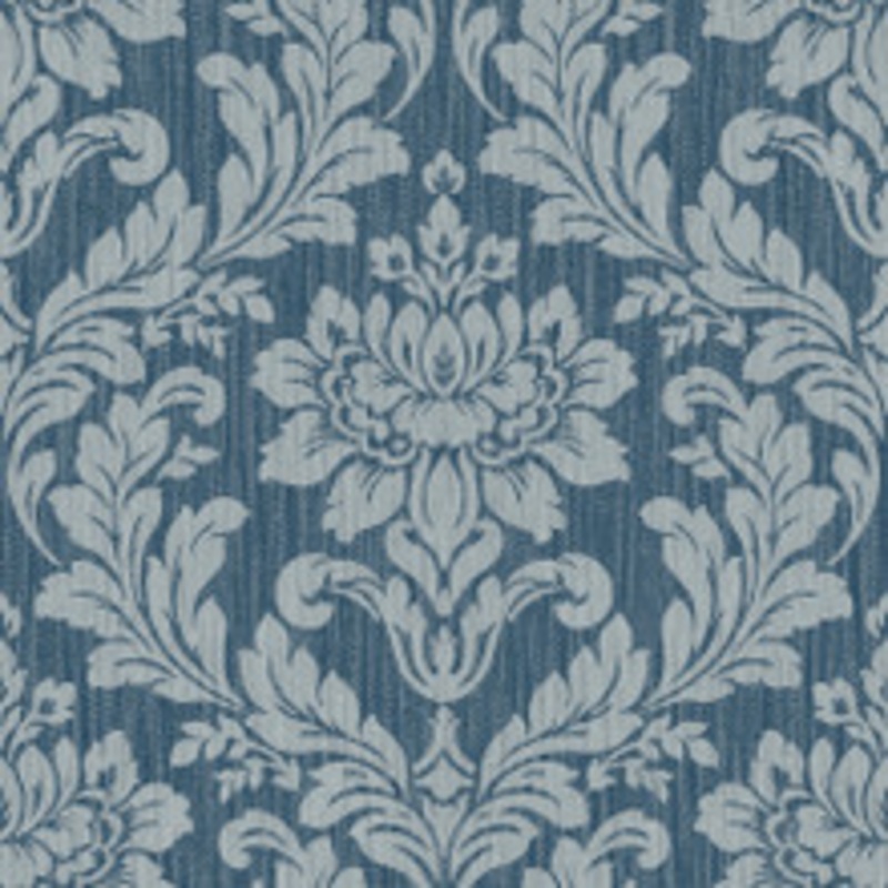 Advantage Galois Blue Damask Wallpaper