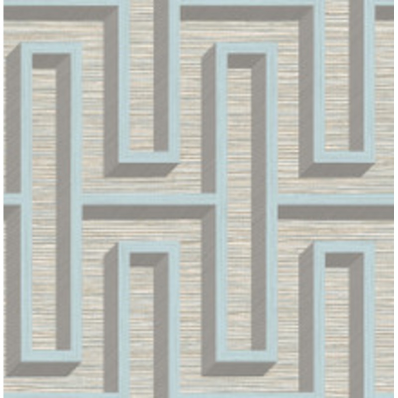 Advantage Henley Light Blue Geometric Grasscloth Wallpaper