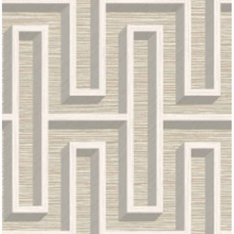 Advantage Henley Wheat Geometric Grasscloth Wallpaper