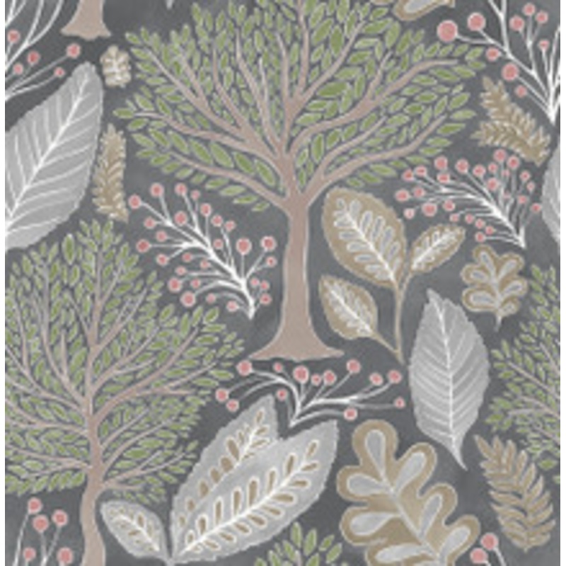 Advantage Kiah Grey Forest Wallpaper