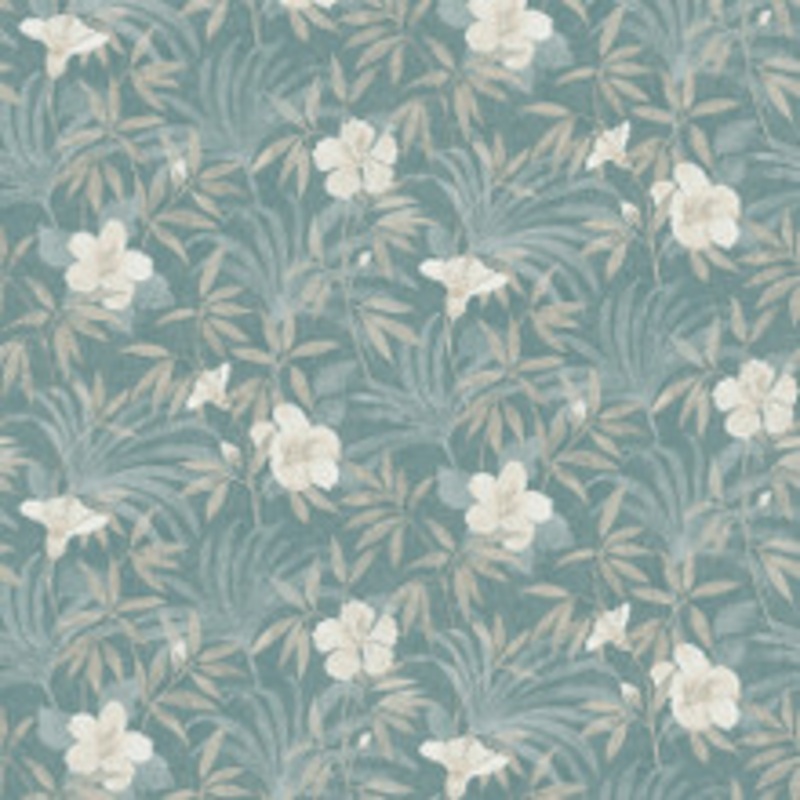 Advantage Malecon Aqua Floral Wallpaper
