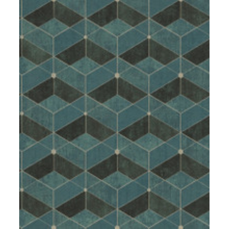 Advantage Muir Teal Geo Wallpaper
