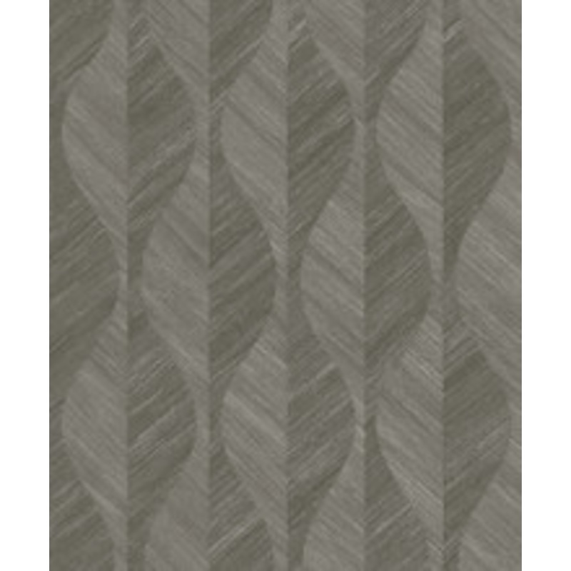 Advantage Oresome Dark Grey Grey Ogee Wallpaper