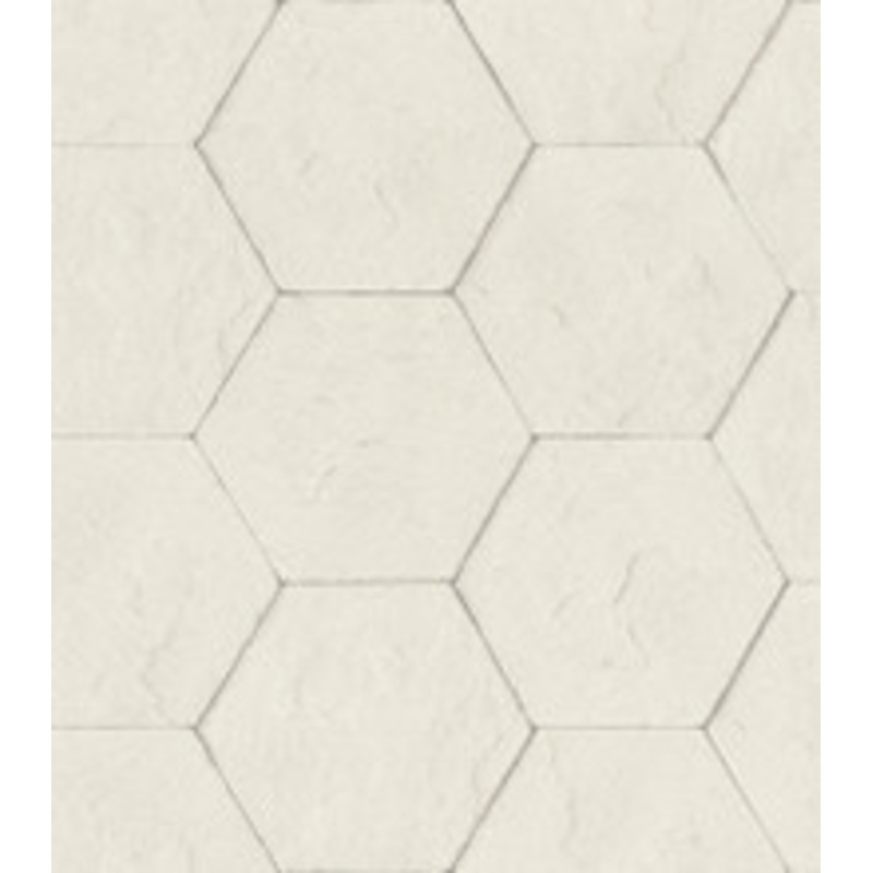 Advantage Bascom Dove Stone Hexagon Wallpaper