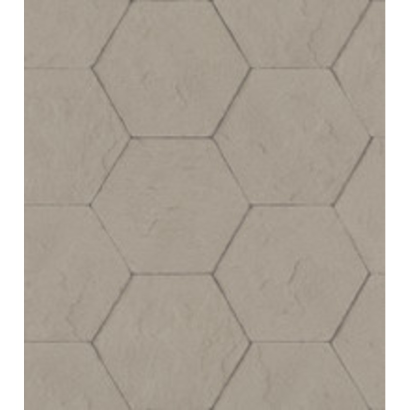 Advantage Bascom Light Grey Stone Hexagon Wallpaper