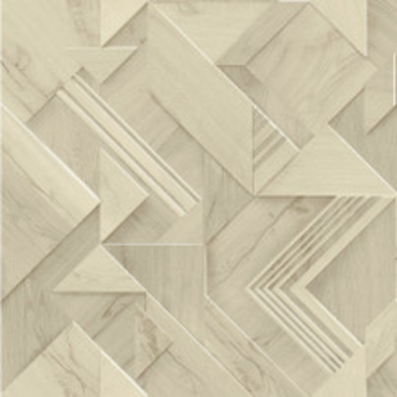 Advantage Cassian Taupe Wood Geo Wallpaper