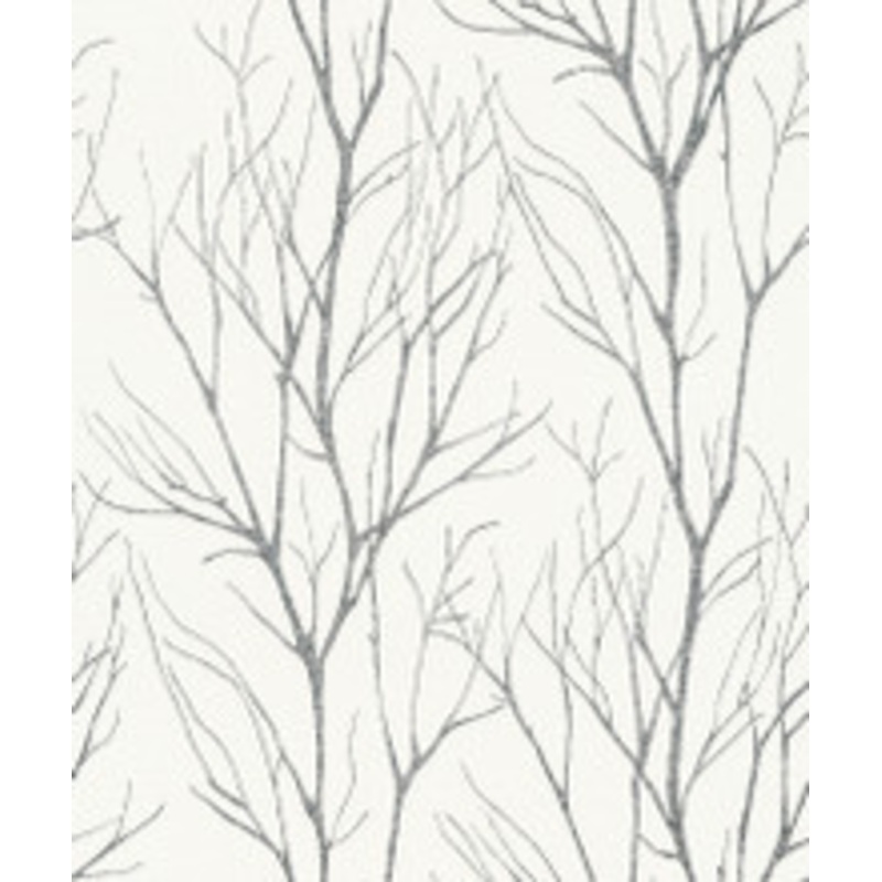 Advantage Diani Charcoal Metallic Tree Wallpaper