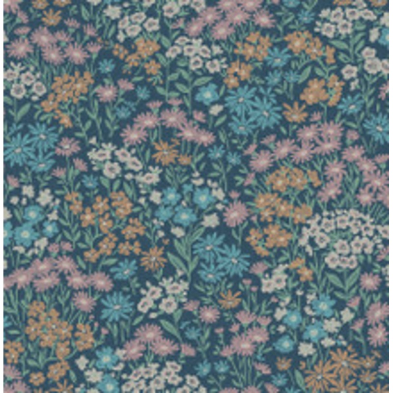 Advantage Ditsy Dark Blue Daisies Wallpaper