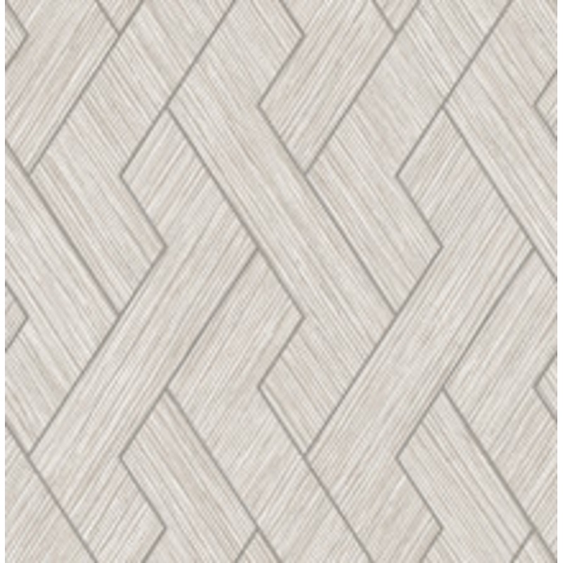 Advantage Ember Light Grey Geometric Basketweave Wallpaper